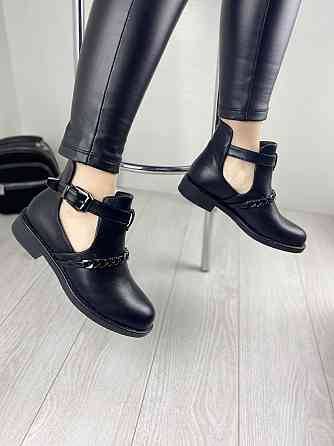 Жіночі черевики MENGTING чорні еко-шкіра 38р. (2029) Коломия