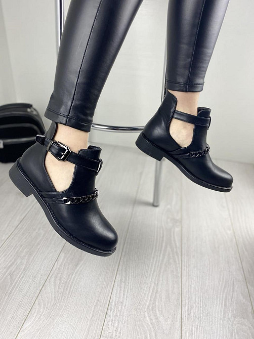 Жіночі черевики MENGTING чорні еко-шкіра 38р. (2029) Коломия - фото 4