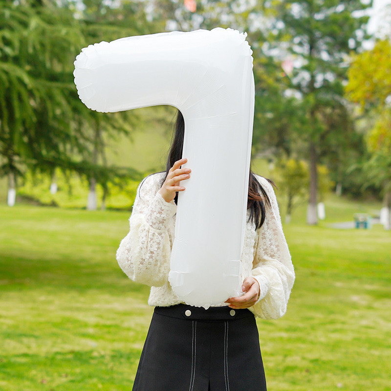 Шарик цифра 7 праздничная 32 дюйма белый Киев - изображение 3