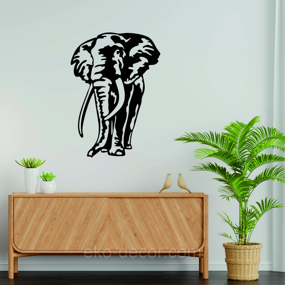 Декоративне настінне Панно «Слон», Декор на стіну 90*64 см, Чорний Київ - фото 10