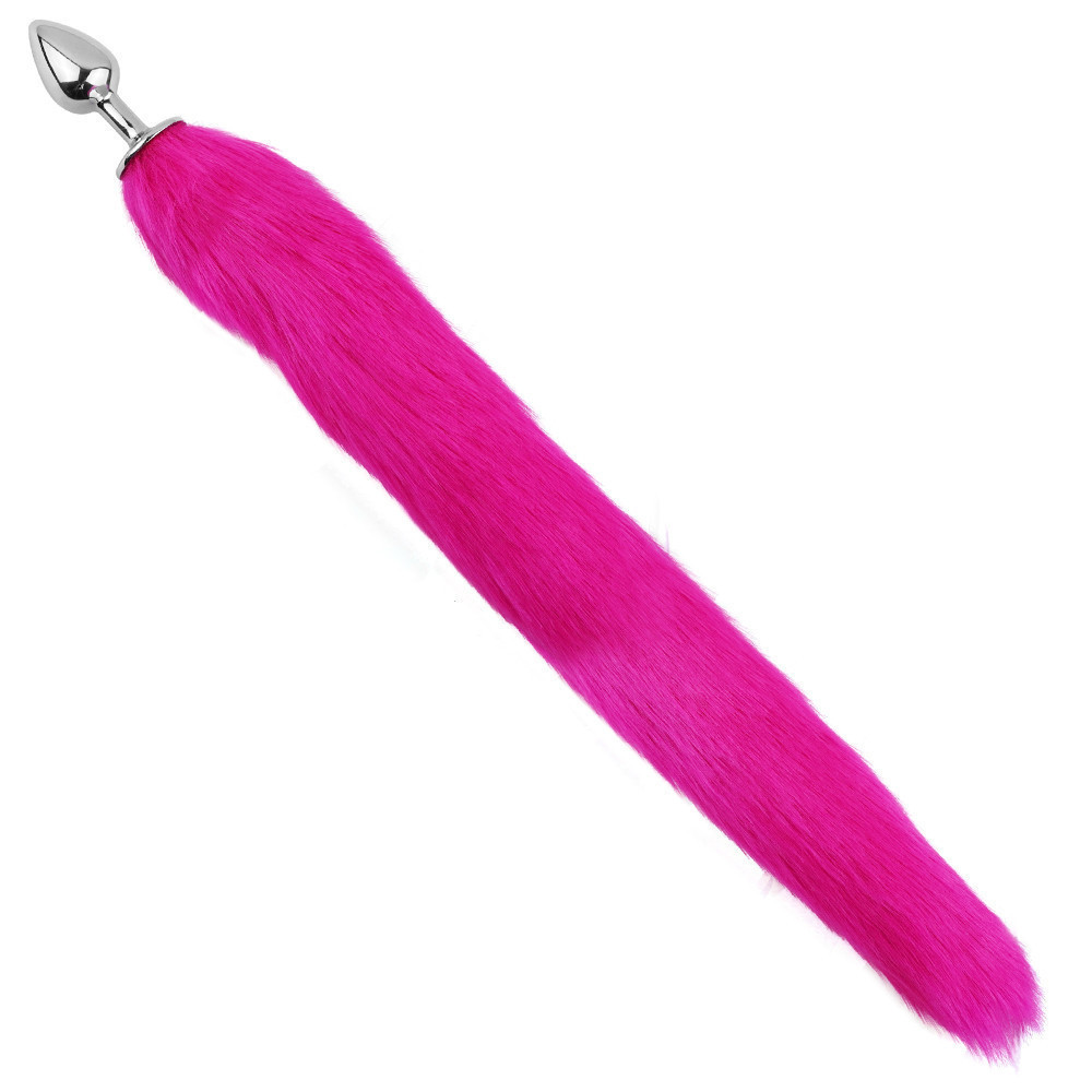 Анальна пробка з хвостом EGZO - Fox Tail Silver Plug Crimson, size S Sex Aura Київ - фото 2