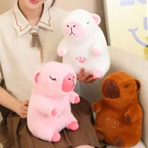 Коричневый Интерактивная дышащая Капибара Snuggle Pulse CapyBuddy 30 см мягкая плюшевая игрушка Коломыя