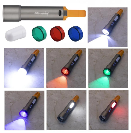 Ручний ліхтар CB-X723-TG+3LED, Li-Ion акумулятор, 3 фільтри, ЗП Type-C, zoom Дніпро