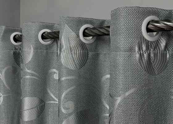 Комплект штор на люверсах VR-Textil Льон Рогожка № 1692ш Сірий 150х250 см 2 шт (37-0238) Київ