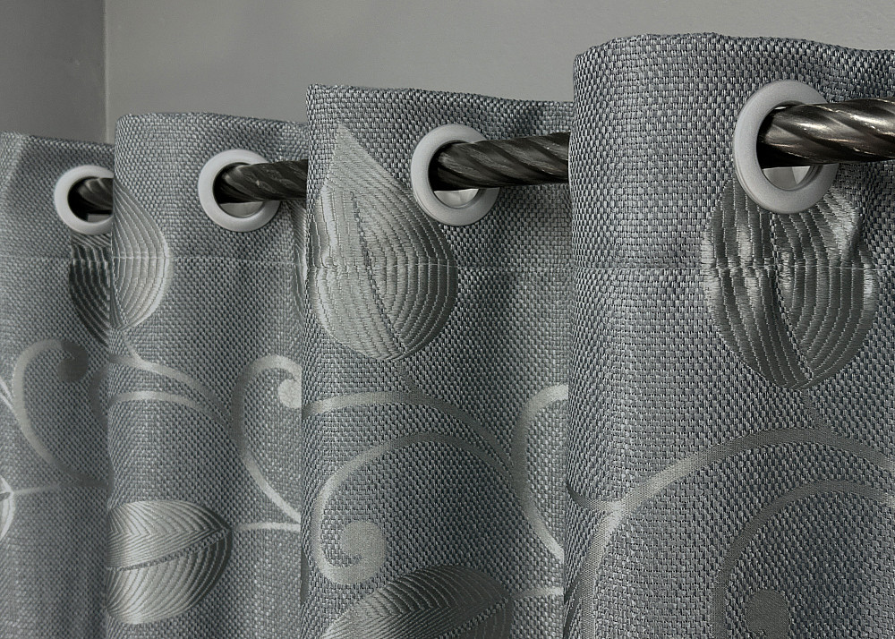 Комплект штор на люверсах VR-Textil Льон Рогожка № 1692ш Сірий 150х250 см 2 шт (37-0238) Київ - фото 6