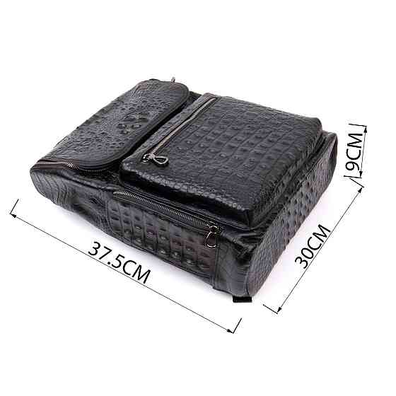 Рюкзак під рептилію шкіряний Vintage 20431 Чорний Київ