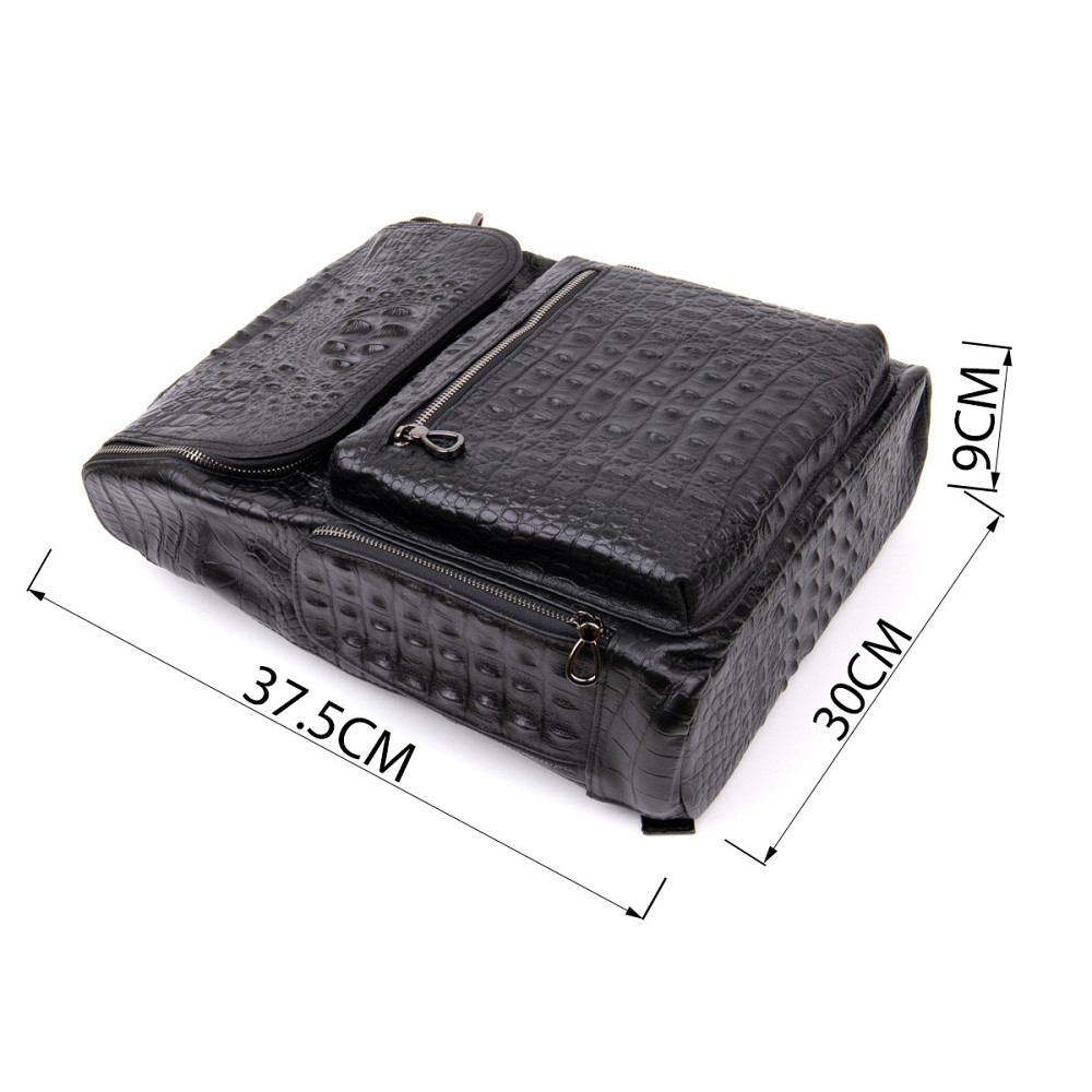 Рюкзак під рептилію шкіряний Vintage 20431 Чорний Київ - фото 4