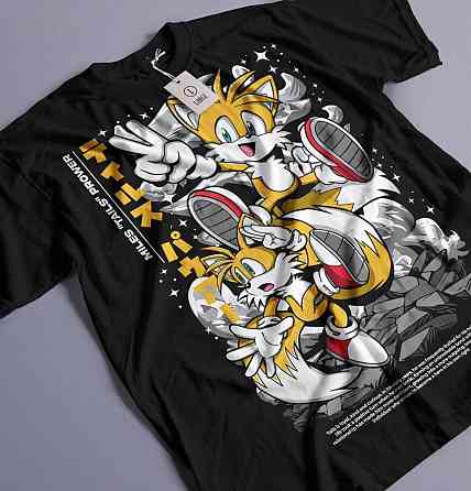 Футболка для мальчика аниме Схадов Хедгехог Хероес Соник оверсайз (рост от 165 до 180 ) Черний AnimeJ1083m Днепр