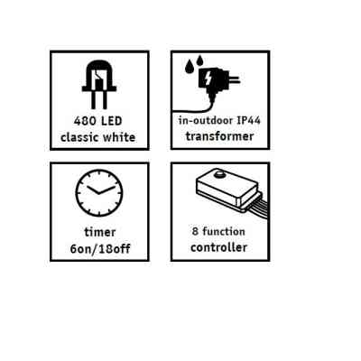 Гирлянда Luca Lighting кластер серебряная струна, 8 м, теплый белый (8718861852813) Вінниця