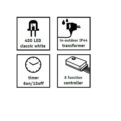 Гирлянда Luca Lighting кластер серебряная струна, 8 м, теплый белый (8718861852813) Винница - изображение 3