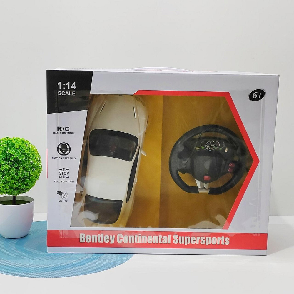 Машинка на радіокеруванні Bentley гумові колеса світло масштаб 1:14 Біла (2048A) Чернігів - фото 8