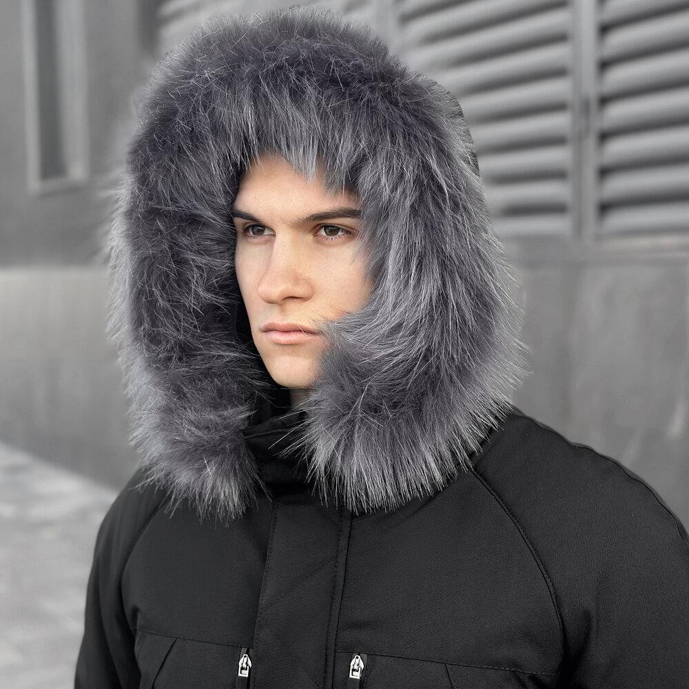 Парка чоловіча зимова з капюшоном Pobedov Seniora Udacha Gray Київ - фото 3