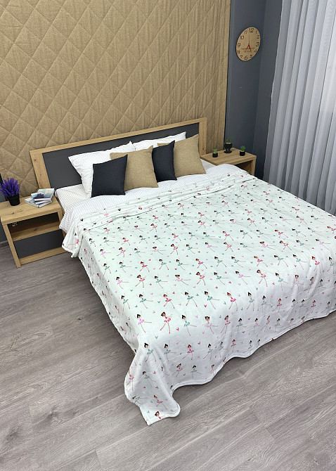 Плед-покривало Decorator WellSoft Dancer 200х205 см з принтом "Балерини" (87-187) Київ - фото 3