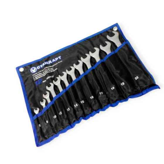 Набор ключей рожково-накидных 6-22 мм 12 шт ЕВРО (ткан. чехол) CrV Стандарт Мукачево