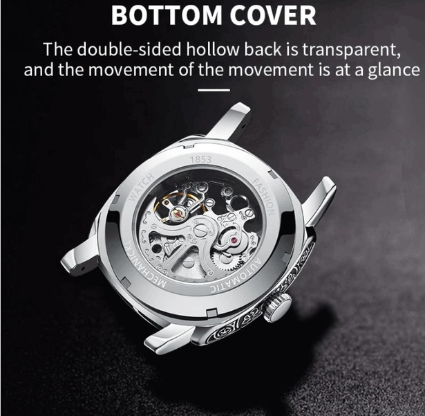 Годинник чоловічий механічний WishDoIt Baron Steel (2 ремінці) Київ - фото 6