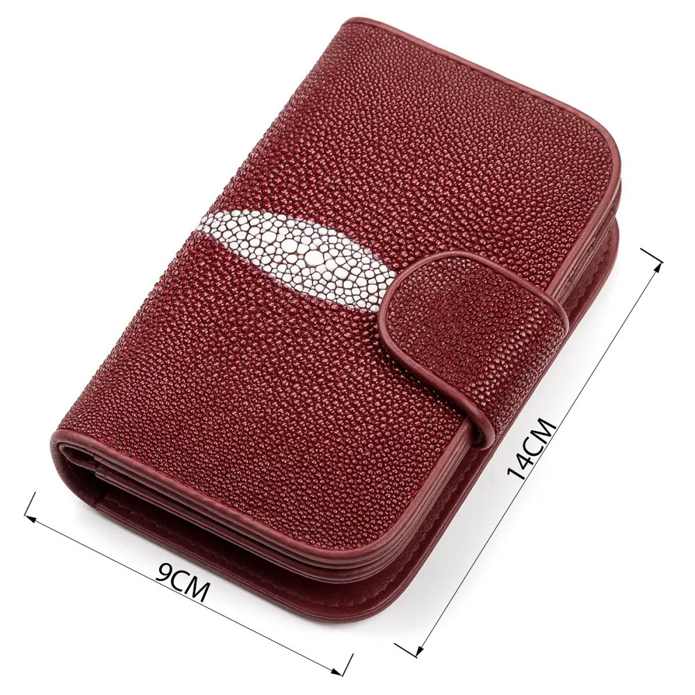 Кошелек женский STINGRAY LEATHER 18092 из натуральной кожи морского ската Бордовый Киев - изображение 7