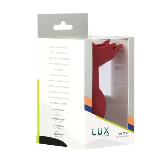Силіконова анальна пробка Lux Active с розой - Red Rose Silicone Anal Plug Львів