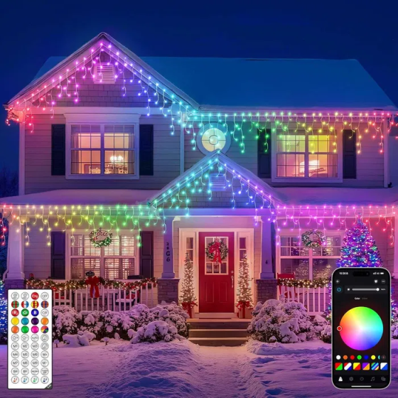 Розумні RGB-гірлянда Ollny 10 м 286 світлодіодів (керування за допомогою додатка, 16 мільйонів кольорів, синхронізація музики Київ