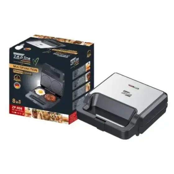 Вафельница мультимейкер гриль 8в1 Zepline 2200W / Мощный электрогриль со сменными пластинами ZP-808 Коломыя