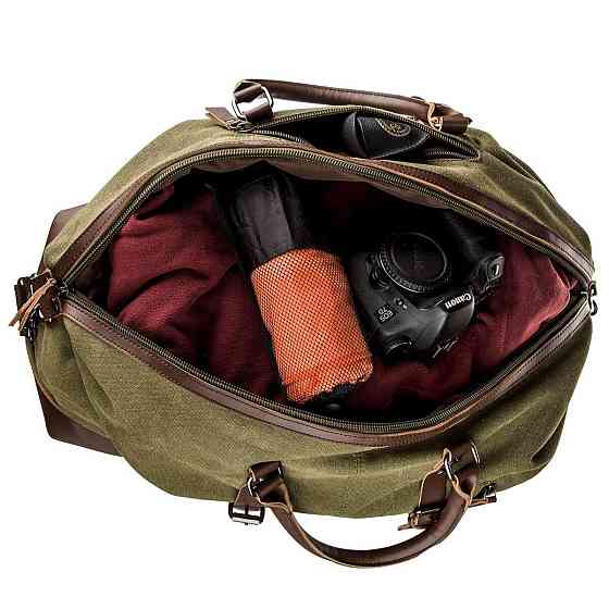 Дорожня сумка текстильна велика Зелена (Vintage) Київ