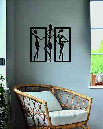 Декоративное настенное Панно «Девушка» Декор на стену 90*85 см, Черный Киев