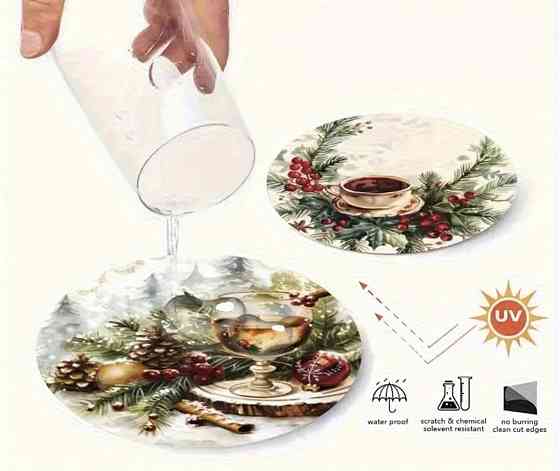 Комплект різдвяних підставок під чашки 6 шт №3 Смела