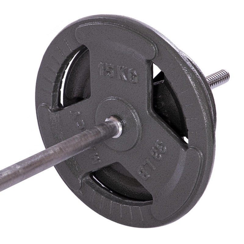 Штанга пряма зі сталевими блінами на 80 кг довжина-1,8 мм SPORT 2431-80 Київ - фото 4