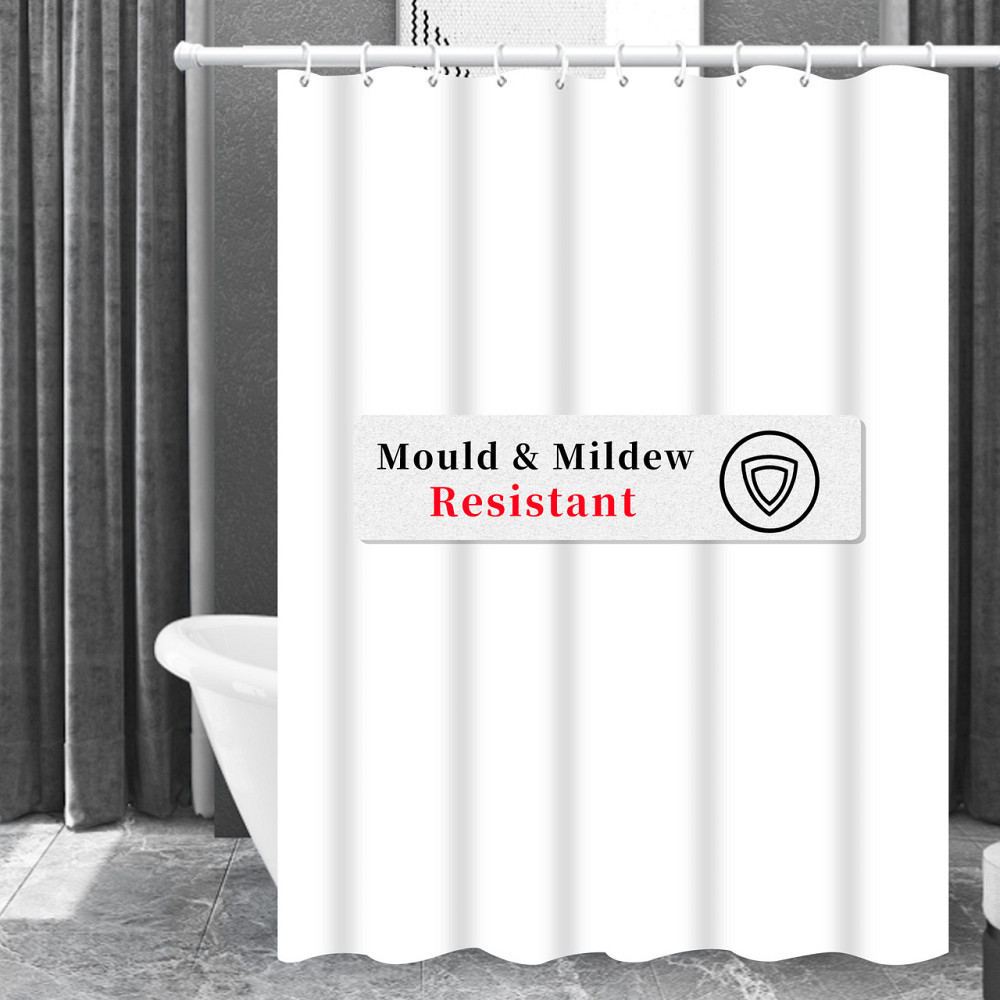 Шторка для ванни з поліестеру водонепроникна Bathlux 180x180 см із кільцями, біла матова Кам'янець-Подільський - фото 4