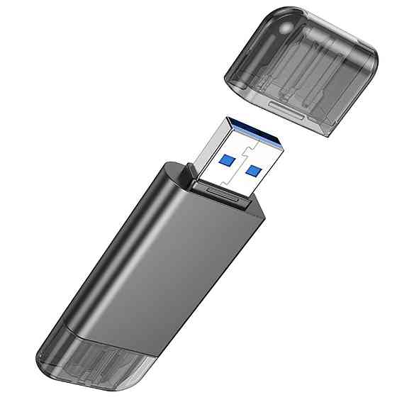 Хаб адаптер переходник HOCO HB39 USB/Type-C 3.0 high-speed card reader Metal Gray 6942007604819 Одесса