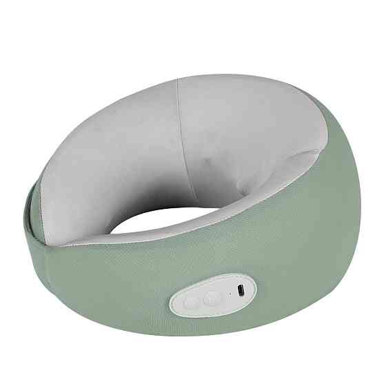 Массажная подушка дорожная U-образная для шеи 1200мАч с роликовым массажем и липучкой для поездок Киев