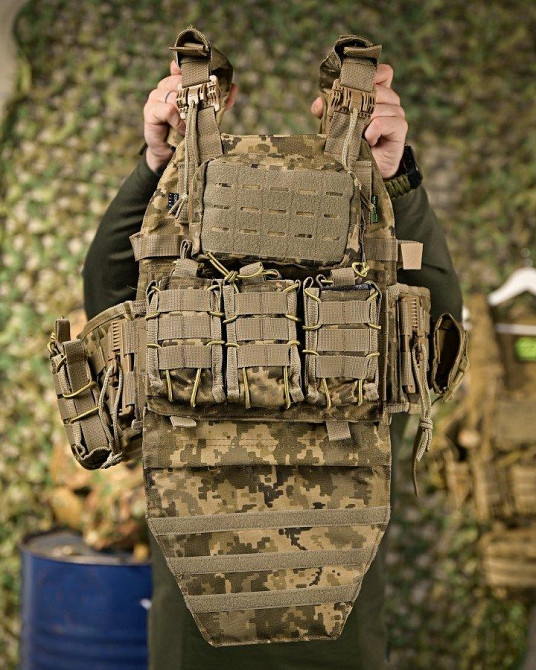 Плитоноска 4 быстрых сброса с напашником Cordura пиксель ПП4632 Одесса - изображение 8