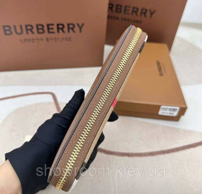 Жіночий шкіряний гаманець Burberry (3341) brown Київ - фото 3