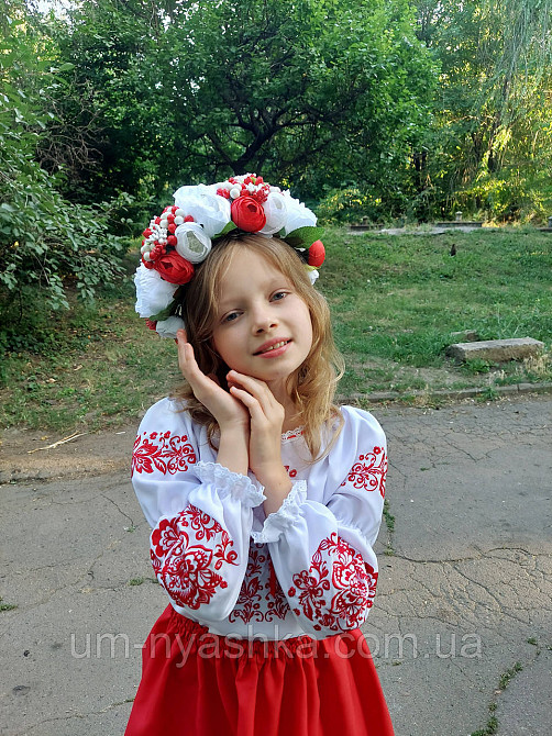 Костюм вишиванка червоний для дівчинки Кривий Ріг - фото 7