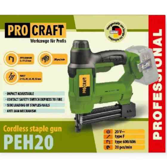 Степлер акумуляторний 20В 2в1 будівельний під скобу 15-22мм, цвях 15-32мм, 20 уд/хв без АКБ та ЗУ Procraft Мукачево
