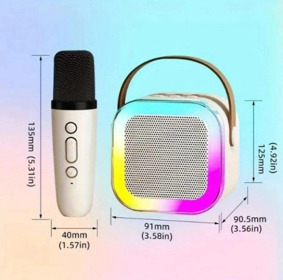 Детское мини-караоке с беспроводным микрофоном Mini Karaoke Party Set Портативная Bluetooth колонка с RGB, Розовая Киев