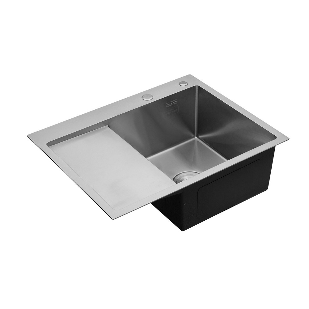 Кухонна мийка з нержавіючої сталі Kroner KRP Gebürstet - 6350RHM (3/1 мм) Київ - фото 3