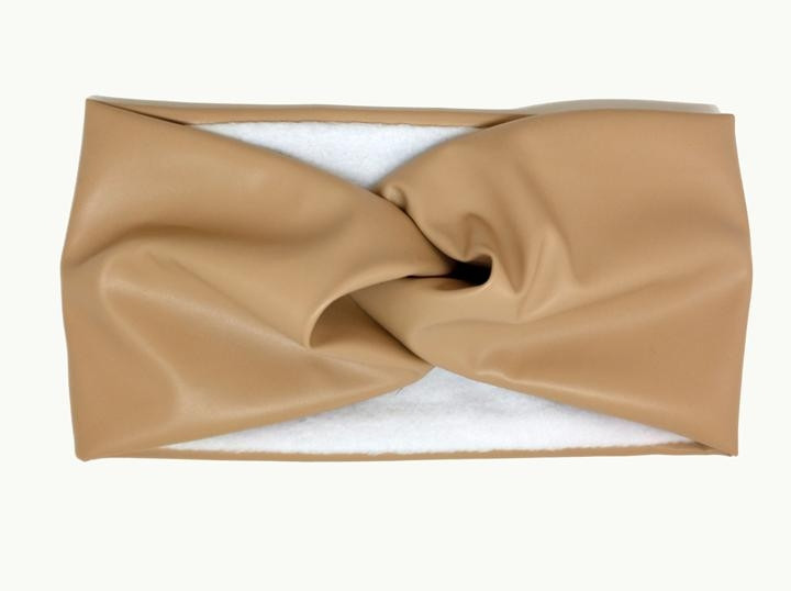 Пов'язка для волосся утеплена бежева Київ - фото 1