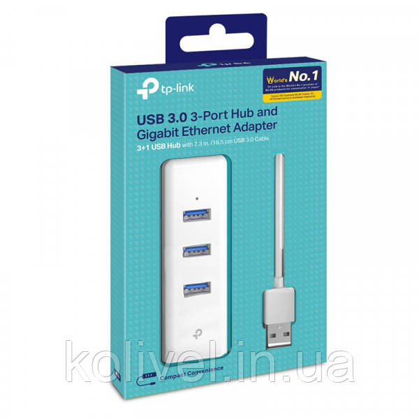 Адаптер TP-Link UE330, USB 3.0 to Gigabit, 3-Port USB 3.0 Hub, 1 USB 3.0 connector, 1 Gb, 3 USB 3.0 (UE330) Киев - изображение 4