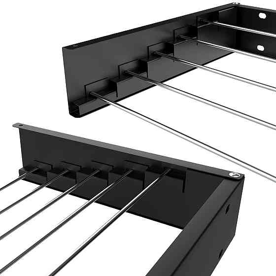 Сушарка для білизни настінна розкладна Navin LinoFlat 80 чорна Київ