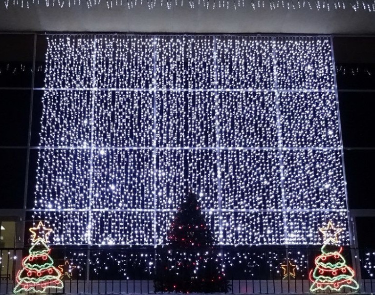 Гірлянда штора завіса Водоспад 3х3 м 320 LED (білий шнур, з перехідником) Біле світло Вінниця - фото 2