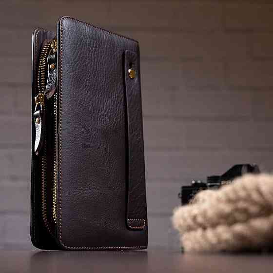 Мужская барсетка с ремешком на руку Vintage 14915 Коричневая Киев