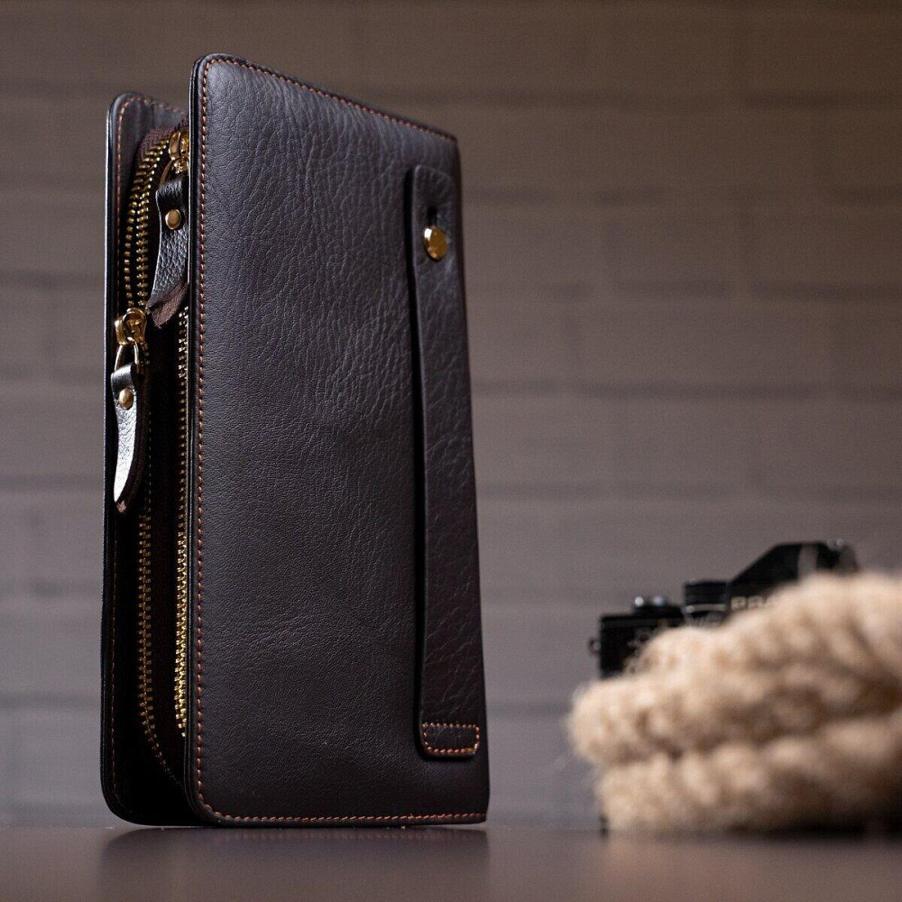 Мужская барсетка с ремешком на руку Vintage 14915 Коричневая Киев - изображение 1