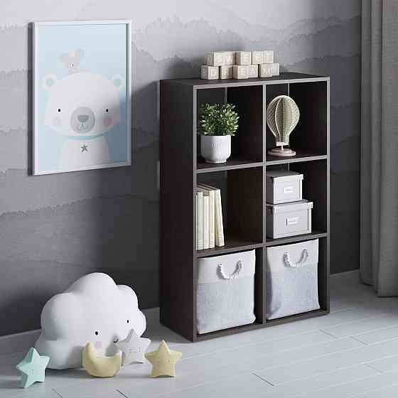 Стеллаж VAYS M-58 Венге Темный, книжная полка с 6 ячейками, ЛДСП, 70×29×108 см - для дома, офиса, детской или гостиной Львов