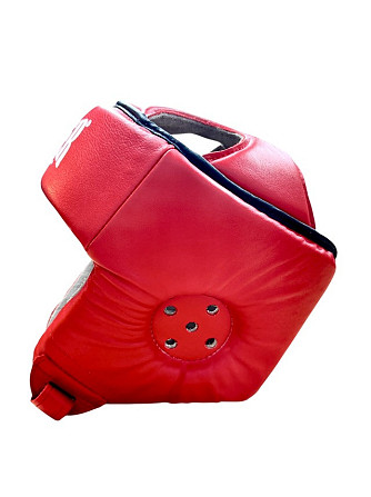 Шолом боксерський відкритий з посиленим захистом верхівки шкіра BOXER 2032 М-XL Вишневе - фото 2