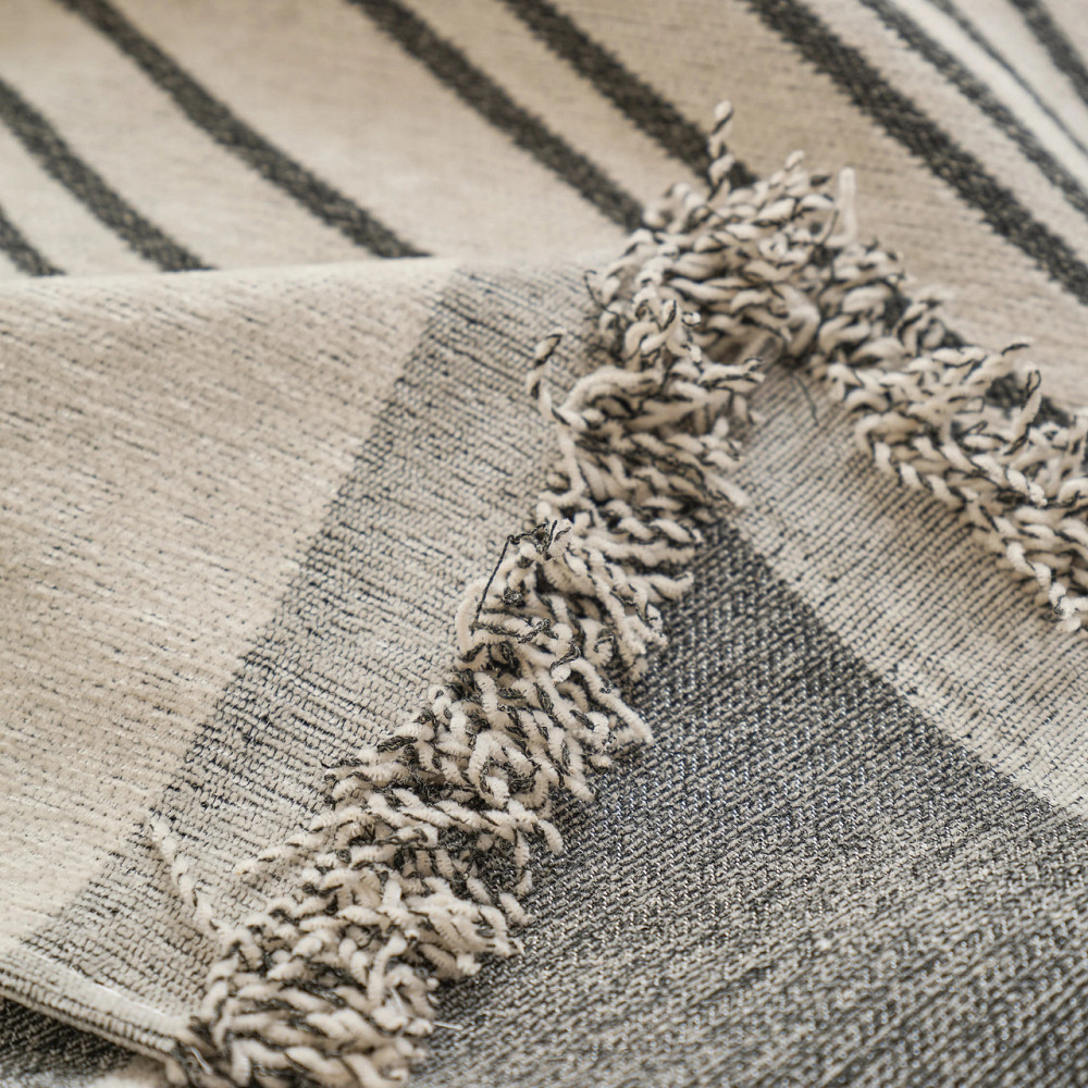 Плед покрывало на диван или кровать,чехол накидка 180х230 см для мягкой мебели, бежевий в серую полосу Каменец-Подольский - изображение 4