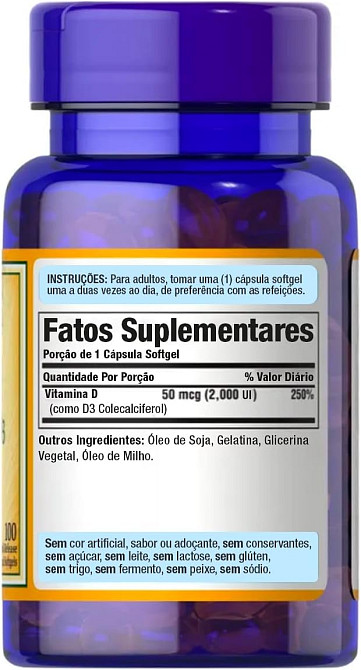 Витамин D3 Puritan's Pride Vitamin D3 2000iu 100 Softgels Луцк - изображение 2