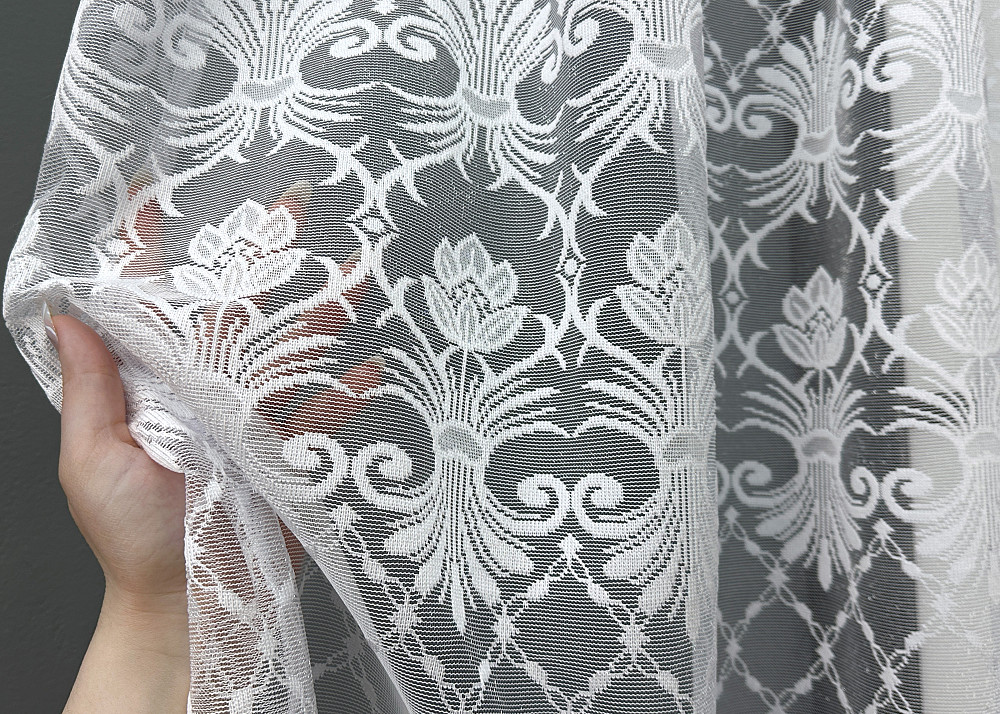 Коротка тюль, висота 1,2м, жаккард "Jak-1" колір білий 695т Київ - фото 3