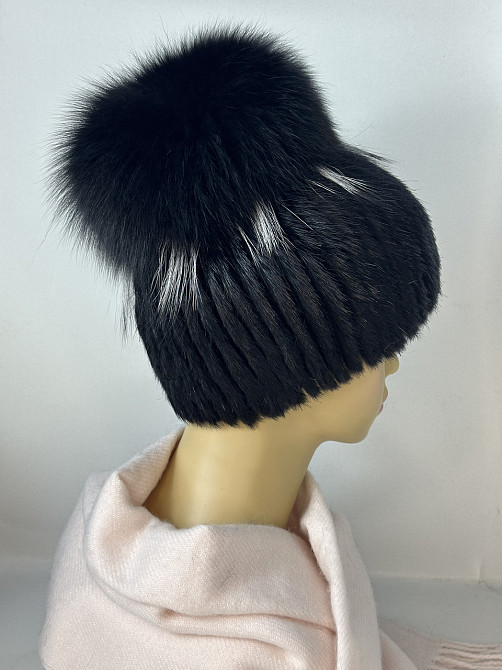 Шапка хутряна жіноча Анетта Чорний Харків - фото 5