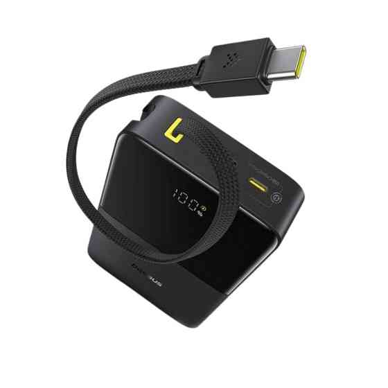 Зовнішній акумулятор Baseus EnerFill FC51 Bipow2 Pro Digital Display Power Bank with Built-in Cable 20000mAh 22.5W Cosmic Black Київ