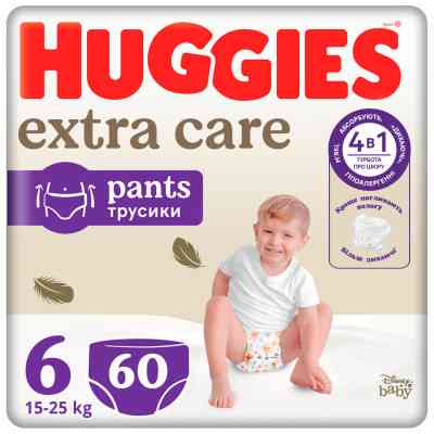 Підгузки Huggies Extra Care Розмір 6 (15-25кг) Pants Box 60 шт (5029053582429) Вінниця